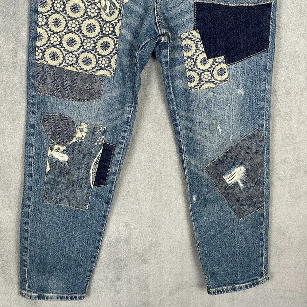 Anthropologie Pilcro Jeans Womens 25 Blue Borrower Patchwork Distressed Stretch - Picture 3 of 14
